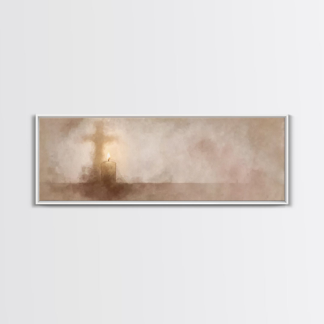 Hallowed Glow | Framed Canvas Print | Christian Art Canvas | Panoramic Art | Christian Wall Art | Christian Christmas Art
