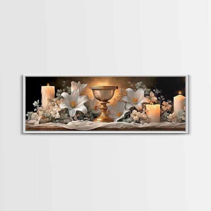Chalice Of Light – Framed Canvas Print – Christian Wall Art – Christian Art Canvas – Panoramic Wall Art – Christmas Art – Christian Gift Id