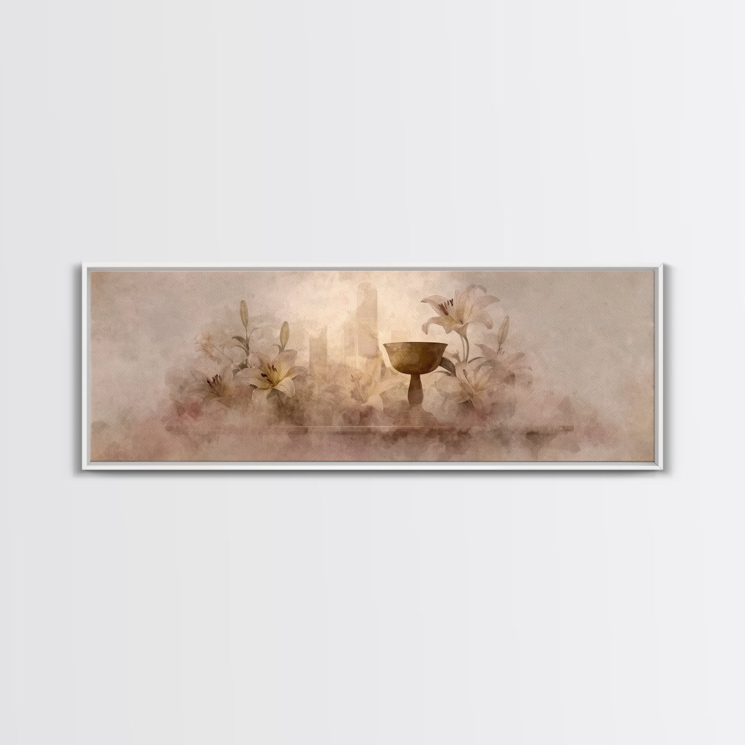 Mist Of Reverence | Framed Canvas Print | Christian Art Canvas | Panoramic Art | Modern Christian Art | Christian Wall Art | Christmas Art