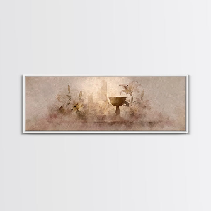 Mist Of Reverence | Framed Canvas Print | Christian Art Canvas | Panoramic Art | Modern Christian Art | Christian Wall Art | Christmas Art