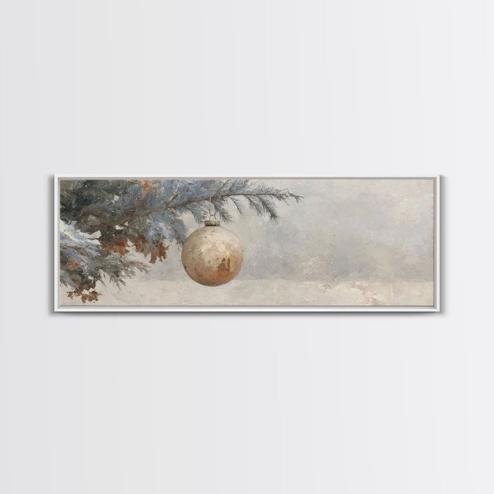 Winter Blessing Glow, Framed Canvas Print, Christmas Wall Art, Panoramic Painting, Christian Christmas Art, Framed Christian Art, Christian