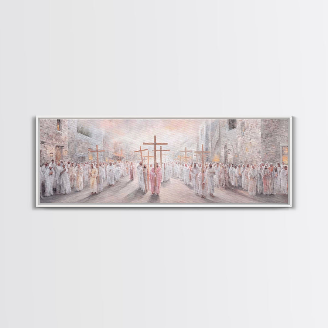 Way Of The Faithful – Framed Canvas Print – Christian Wall Art – Panoramic Frame – Christian Art Canvas – Modern Christian Art – Christian