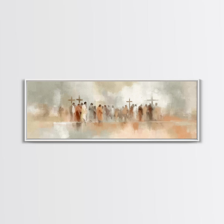Burden Of Grace – Framed Canvas Print – Christian Wall Art – Christian Art Canvas – Panoramic Art – Christian Christmas Art