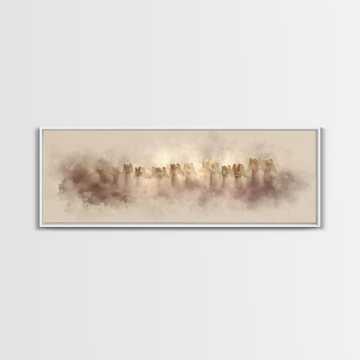 Heavenly Chorus – Framed Canvas Print – Panoramic Wall Art – Christian Art Canvas – Christian Christmas Art – Modern Christian Art