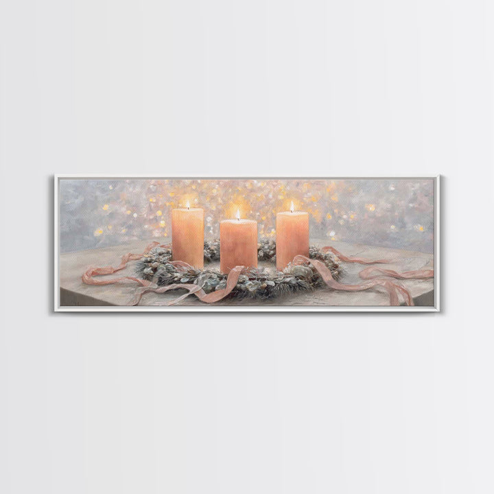 Winter Devotion – Framed Canvas Print – Christian Art Canvas – Panoramic Art – Christian Christmas Art – Christian Wall Art