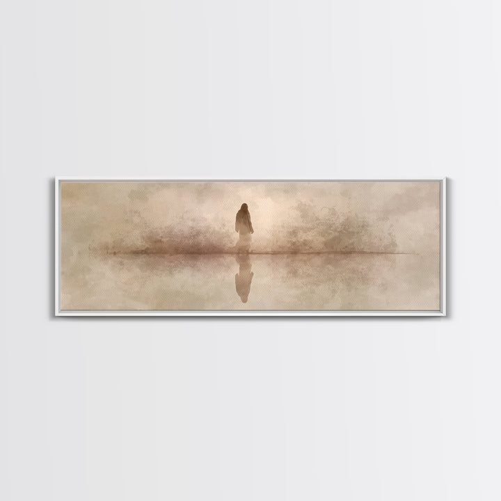 Steps Of Solace – Framed Canvas Print – Christian Wall Art – Panoramic Print – Jesus Art Canvas – Subtle Christian Art