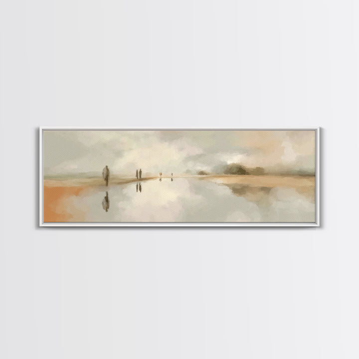 Guiding Shore Reflections – Framed Canvas Print – Christian Wall Art – Christian Art Canvas – Christmas Art – Panoramic Wall Art – Jesus Pa