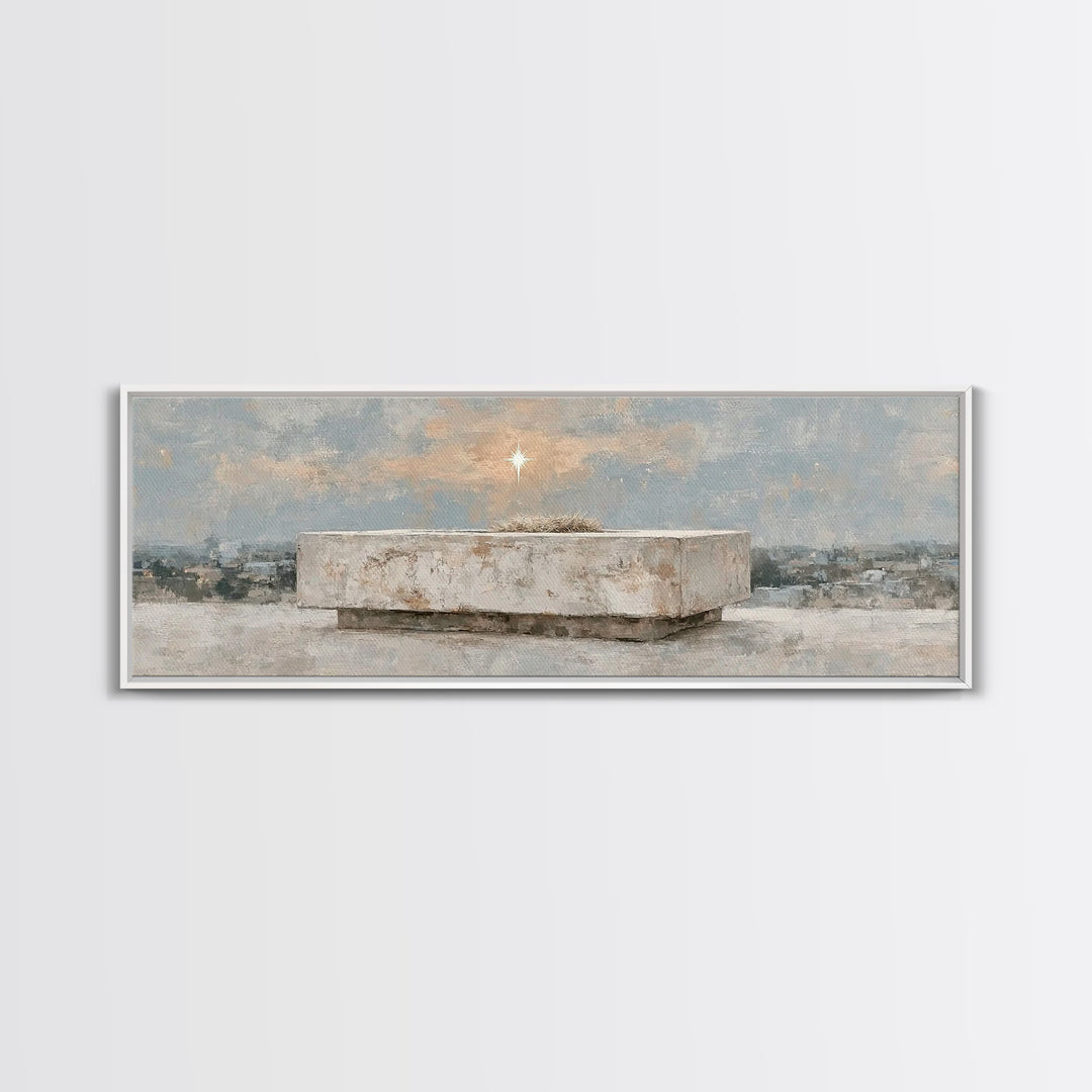 Star of Bethlehem Hope – Framed Canvas Print – Panoramic Art – Christian Wall Art – Christmas Art – Christian Art Canvas – Christian Christ