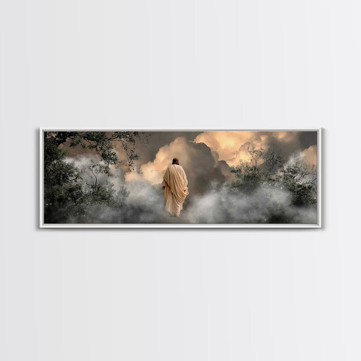 Holy Path Wonder, Framed Canvas Print, Jesus Wall Art, Christian Art Canvas, Modern Christian Art, Panoramic Wall Art, Christian Painting