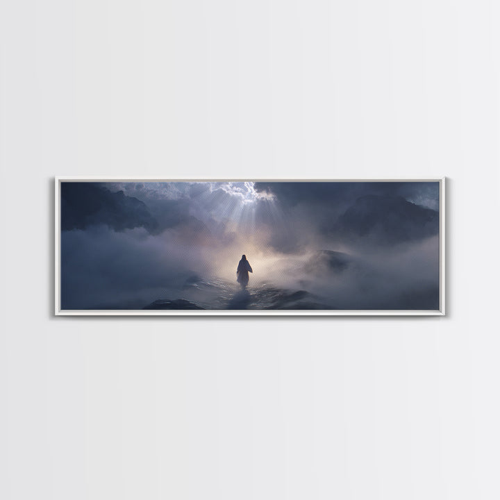 Path Of Divine Light – Framed Canvas Print – Christian Art Canvas – Jesus Painting – Modern Christian Art – Panoramic Art – Christian Wall