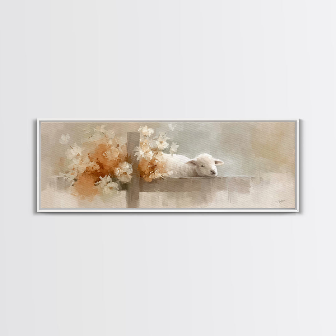 Blossoms Of Grace – Framed Canvas Print – Christian Wall Art – Panoramic Art – Christian Art Canvas – Christmas Art – Christian Decor