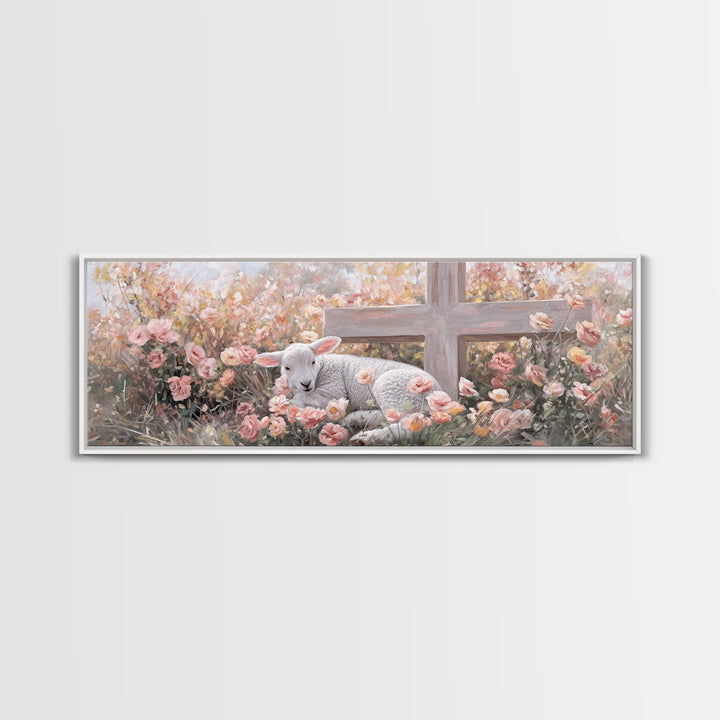 Field Of Promise – Framed Canvas Print – Christian Art Print – Panoramic Wall Art – Christian Christmas Art – Christian Decor For Home – Gi