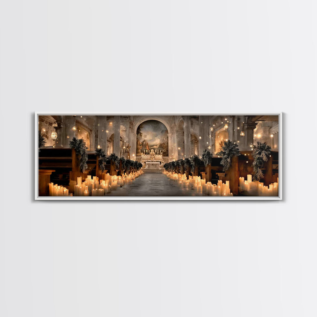 Altar Of Peace | Framed Canvas Print | Christian Art Canvas | Panoramic Frame | Christian Wall Art | Christmas Art | Christian Christmas De