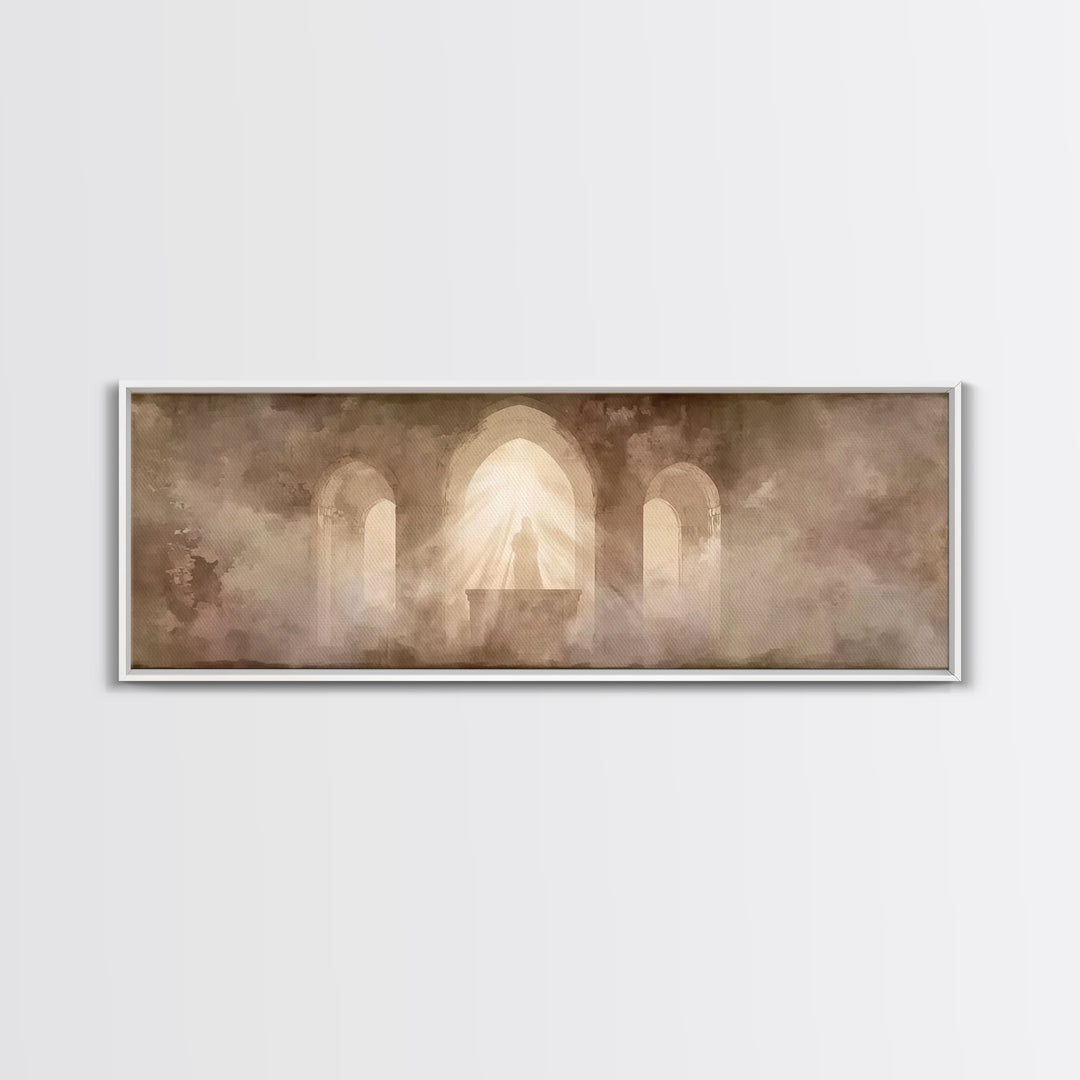 Sanctuary Light | Framed Canvas Print | Christian Wall Art | Christian Art Canvas | Jesus Painting | Panoramic Print | Christian Art