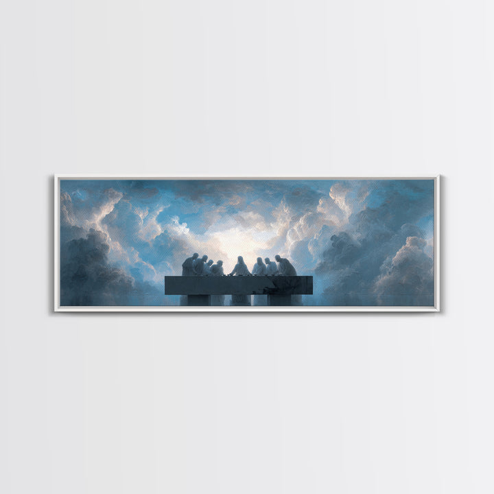 Heavenly Communion | Framed Canvas Print | Christian Art Canvas | Christian Wall Art | Panoramic Wall Art | Christian Christmas | Jesus Pai