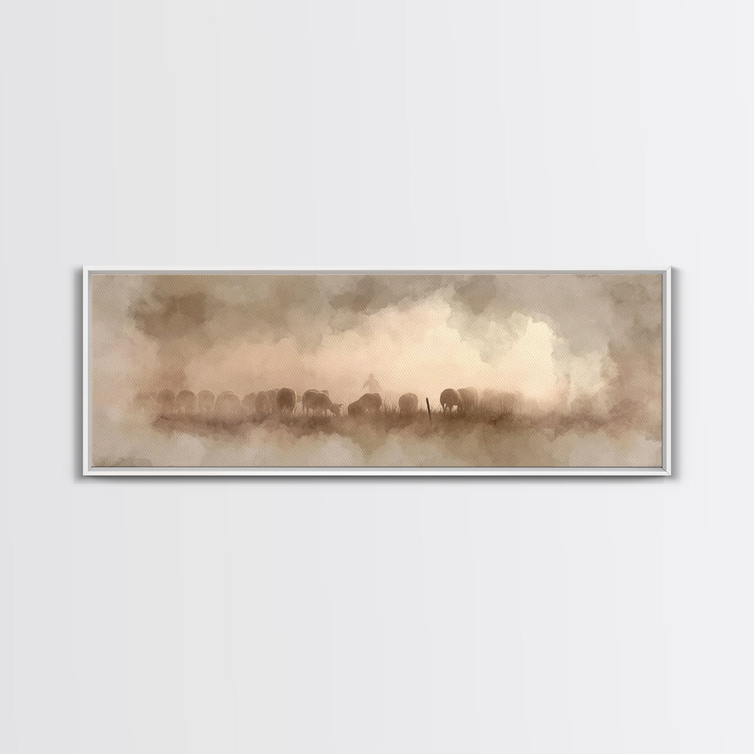 Fields Of Mercy – Framed Canvas Print – Christian Art Print – Panoramic Painting – Jesus Wall Art – Christian Decor – Christmas Art