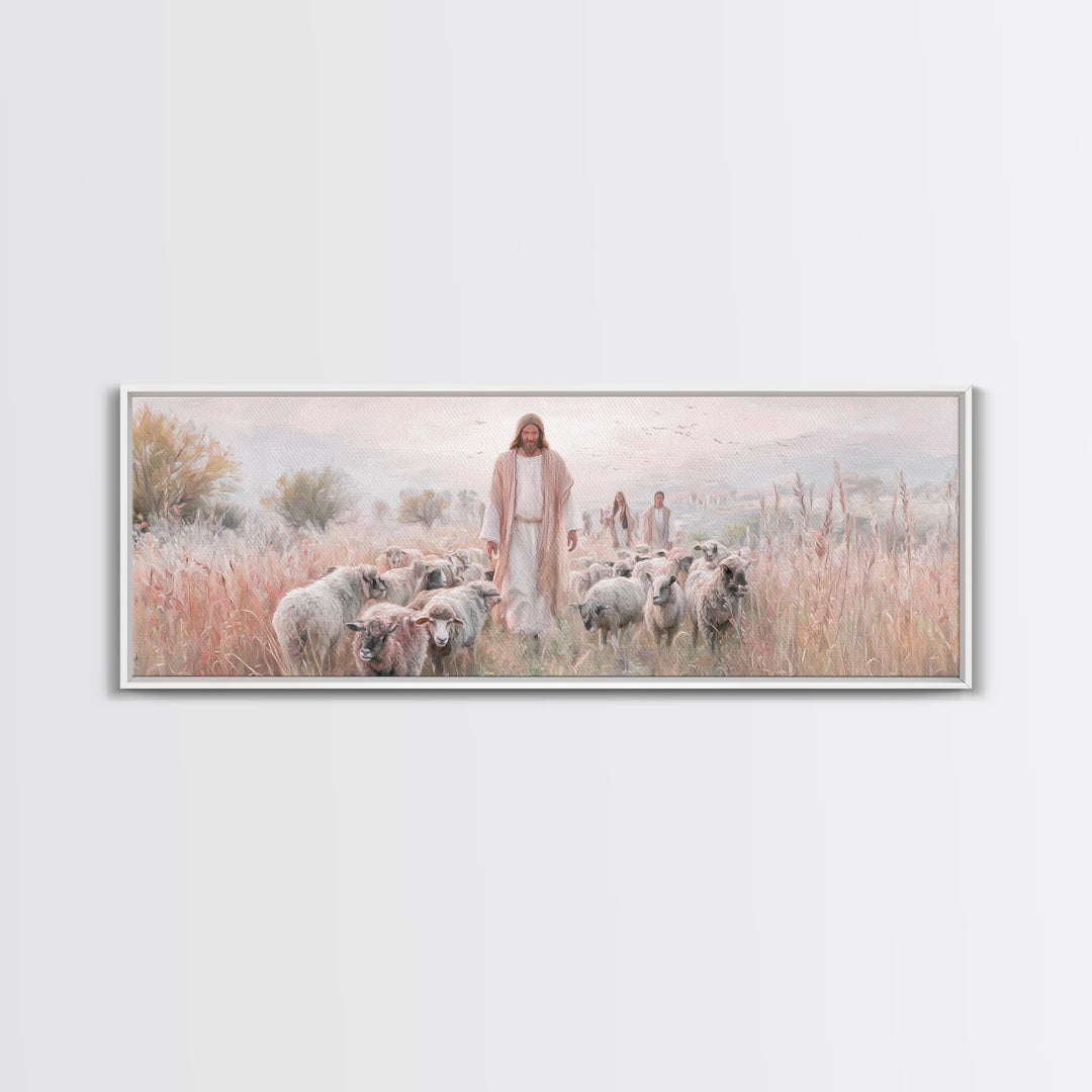 Sacred Quiet | Framed Canvas Print | Christian Wall Art | Panoramic Painting | Jesus Canvas Art | Christian Art Print | Christmas Art