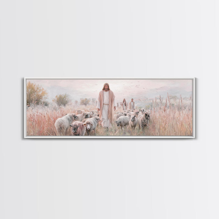 Sacred Quiet | Framed Canvas Print | Christian Wall Art | Panoramic Painting | Jesus Canvas Art | Christian Art Print | Christmas Art