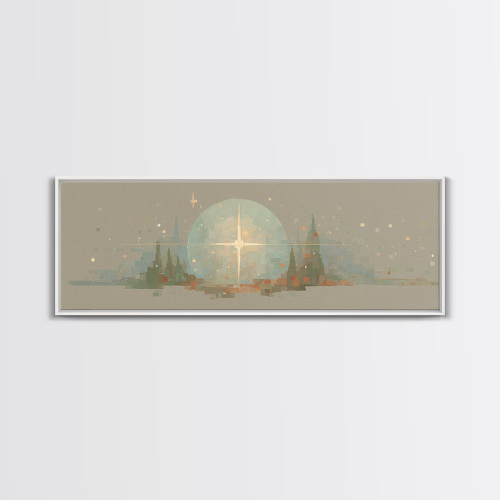 Bethlehem Dawn – Framed Canvas Print – Christian Art Canvas – Panoramic Painting – Christmas Art – Christian Wall Art – Modern Christian Ar