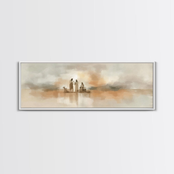 Quiet Desert Teachings – Framed Canvas Print – Christian Art Canvas – Modern Christian Art – Jesus Painting – Panoramic Art – Christian Wal