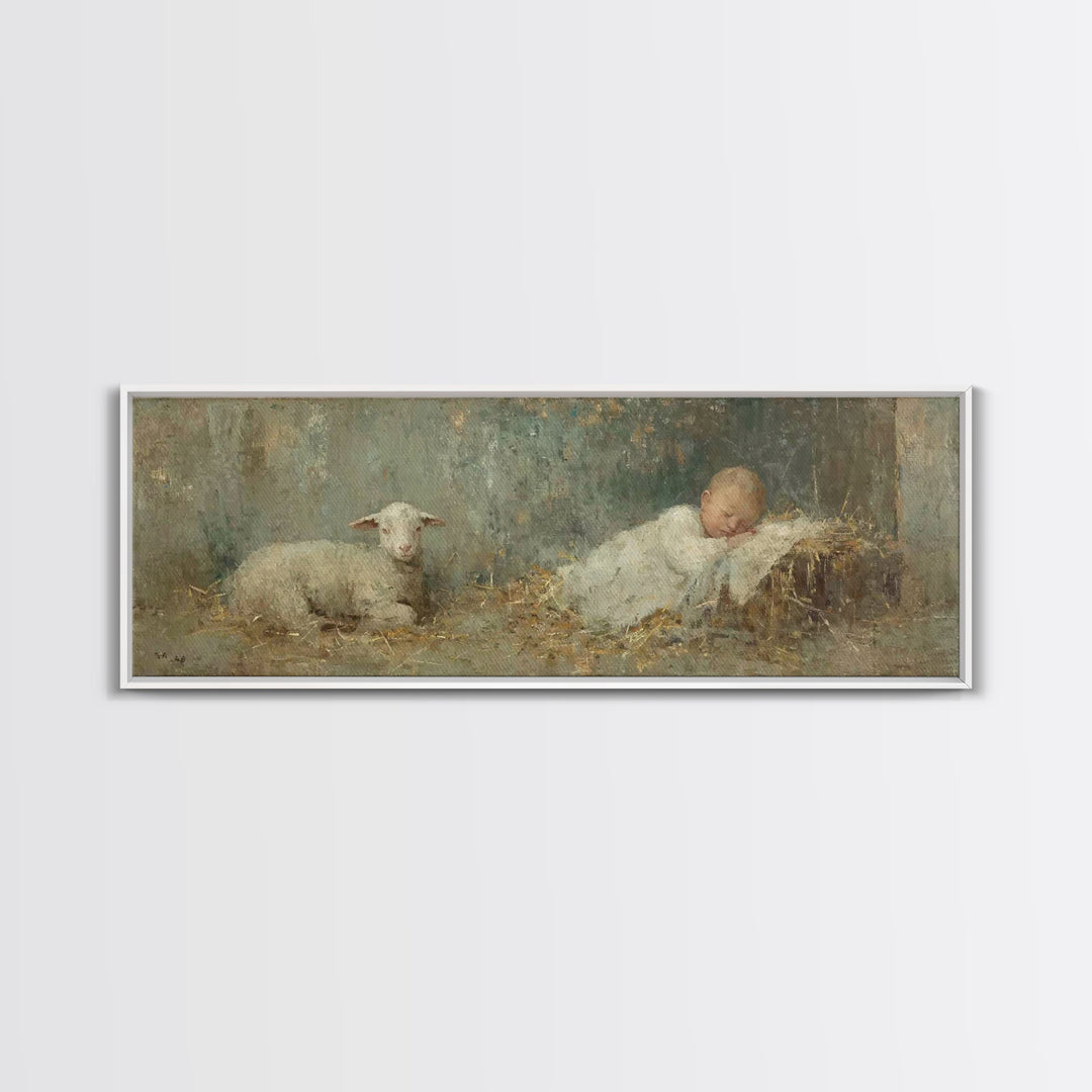 Heavenly Shore Star, Framed Canvas Print, Christian Art Canvas, Panoramic Art, Christmas Art Prints, Christian Wall Art, Jesus Christmas Ar