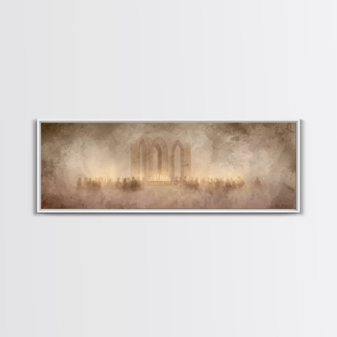 Sanctuary Of Glory – Framed Canvas Print – Christmas Art – Panoramic Art – Christian Wall Art – Christian Art Canvas – Christian Christmas