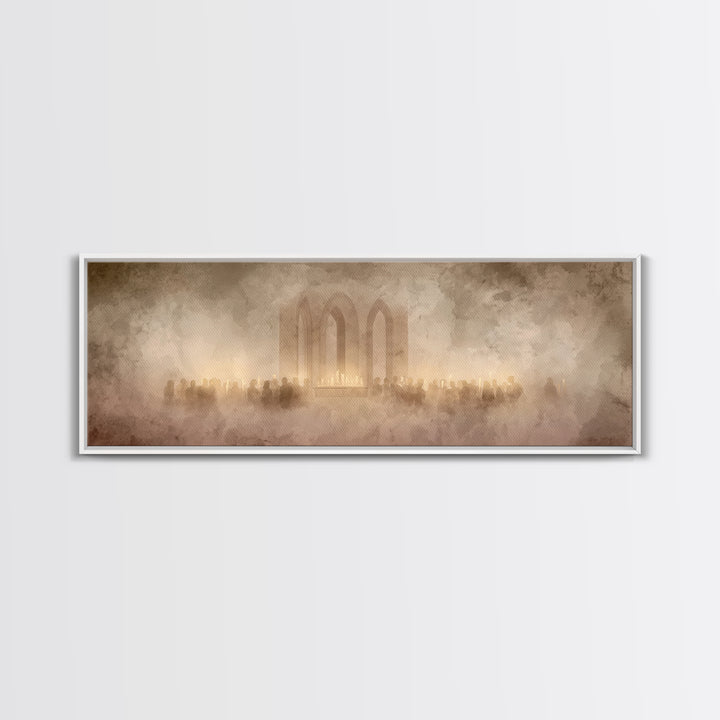 Sanctuary Of Glory – Framed Canvas Print – Christmas Art – Panoramic Art – Christian Wall Art – Christian Art Canvas – Christian Christmas