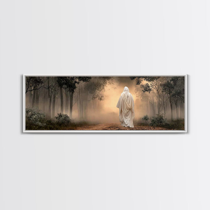 Quiet Hills Of Faith – Framed Canvas Print – Panoramic Painting – Christian Art – Jesus Painting – Christian Art Canvas – Subtle Christian