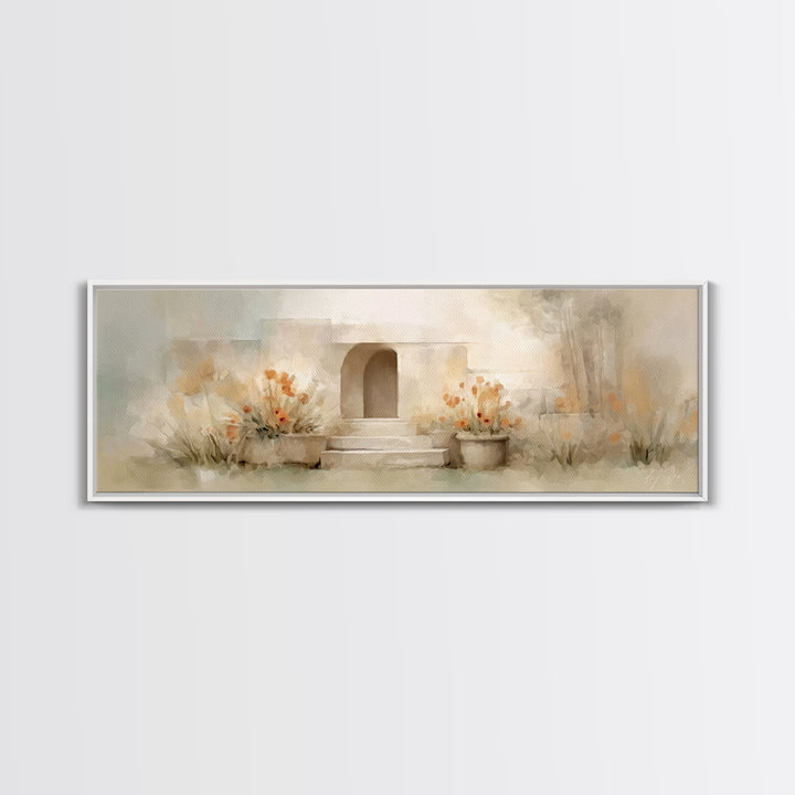 Light Of Renewal, Framed Canvas Print, Christian Art Canvas, Panoramic Painting, Christian Christmas Art, Christian Wall Art, Jesus Paintin