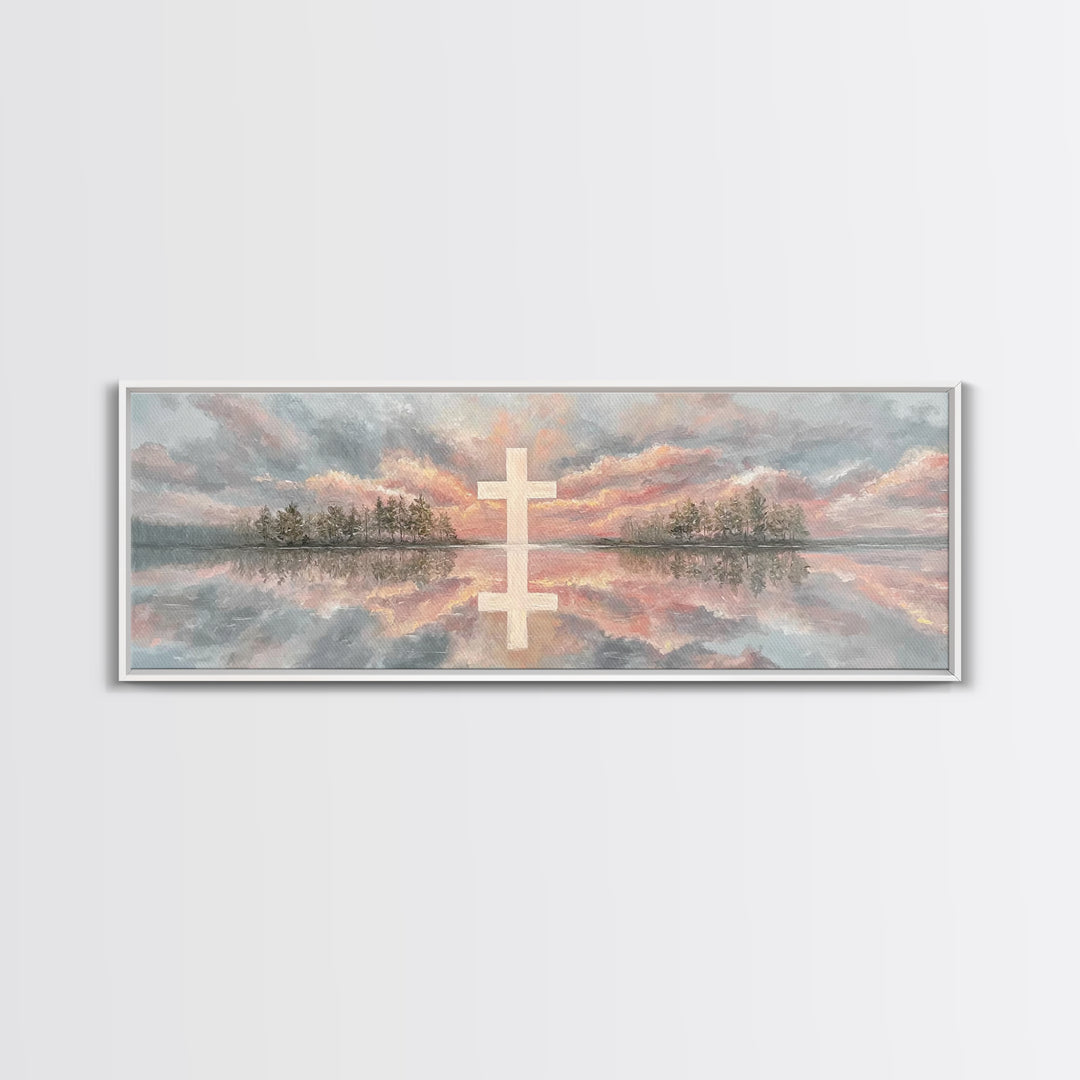 Heavenly Sky Promise – Framed Canvas Print – Christian Art Print – Panoramic Painting – Christian Wall Art – Christian Gift – Christmas Art