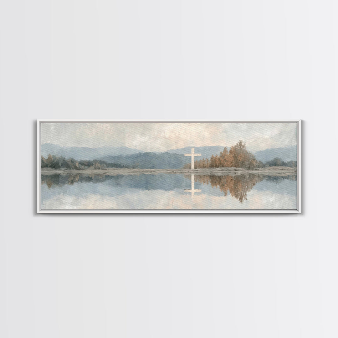 Evening Bethlehem Glow – Framed Canvas Print – Christian Wall Art – Panoramic Frame – Christian Art Canvas – Christmas Art – Christian Gift