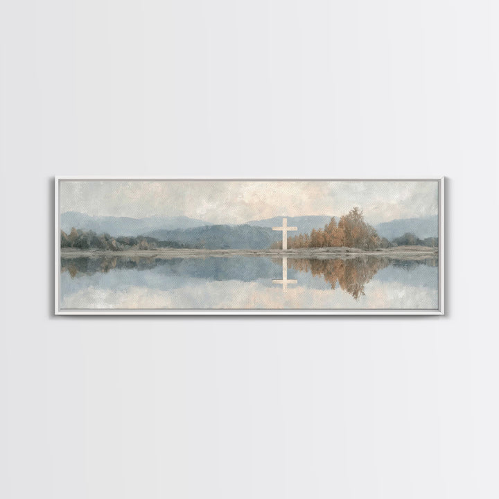 Evening Bethlehem Glow – Framed Canvas Print – Christian Wall Art – Panoramic Frame – Christian Art Canvas – Christmas Art – Christian Gift