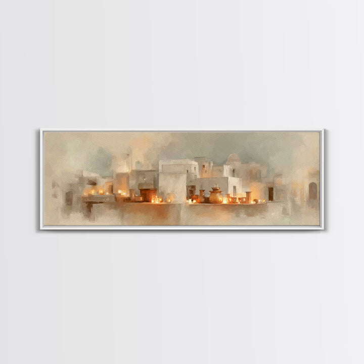 Harbor Of Faith, Framed Canvas Print, Christian Wall Art, Panoramic Art, Christian Art Print, Jesus Painting, Christian Decoration