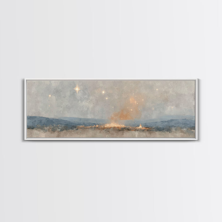 Guiding Star Journey, Framed Canvas Print, Panoramic Art, Christian Christmas Art, Christian Art Canvas, Christmas Wall Art, Christian Art