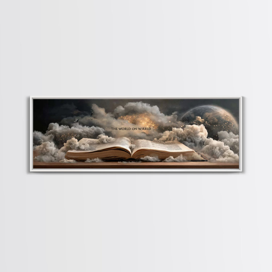 Word Of Creation – Framed Canvas Print – Christian Wall Art – Panoramic Art – Christian Art Print – Jesus Painting – Christian Gift