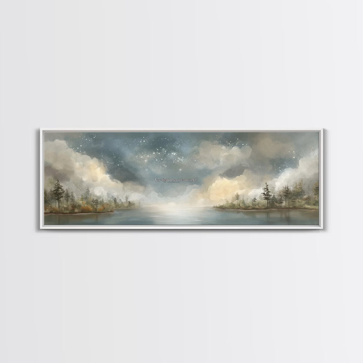 Heaven’s Quiet Light | Framed Canvas Print | Christian Art Work | Panoramic Wall Art | Christian Art Canvas | Christian Decor | Christmas A