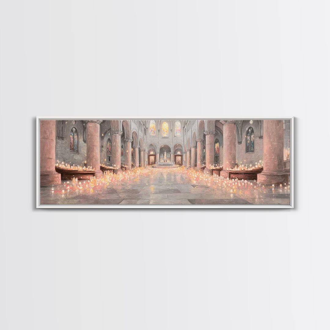 Sacred Night Vigil – Framed Canvas Print – Christian Art Canvas – Panoramic Painting – Christian Wall Art – Christmas Art – Christian Gift
