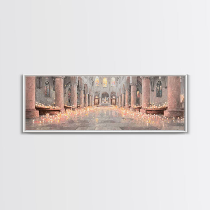 Sacred Night Vigil – Framed Canvas Print – Christian Art Canvas – Panoramic Painting – Christian Wall Art – Christmas Art – Christian Gift