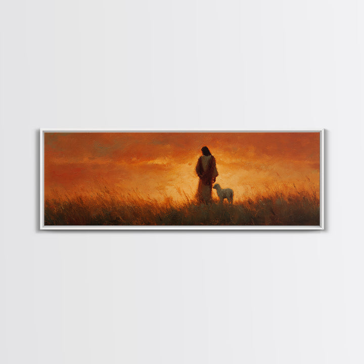 Hillside Promise | Framed Canvas Print | Christian Art Work | Jesus Painting | Extra Wide Art | Christian Christmas Art | Christian Decorat