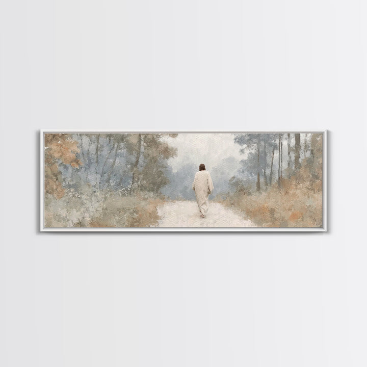 Waters Of Stillness – Framed Canvas Print – Christian Art Painting – Jesus Canvas Art – Panoramic Art – Christian Christmas Art – Subtle Ch