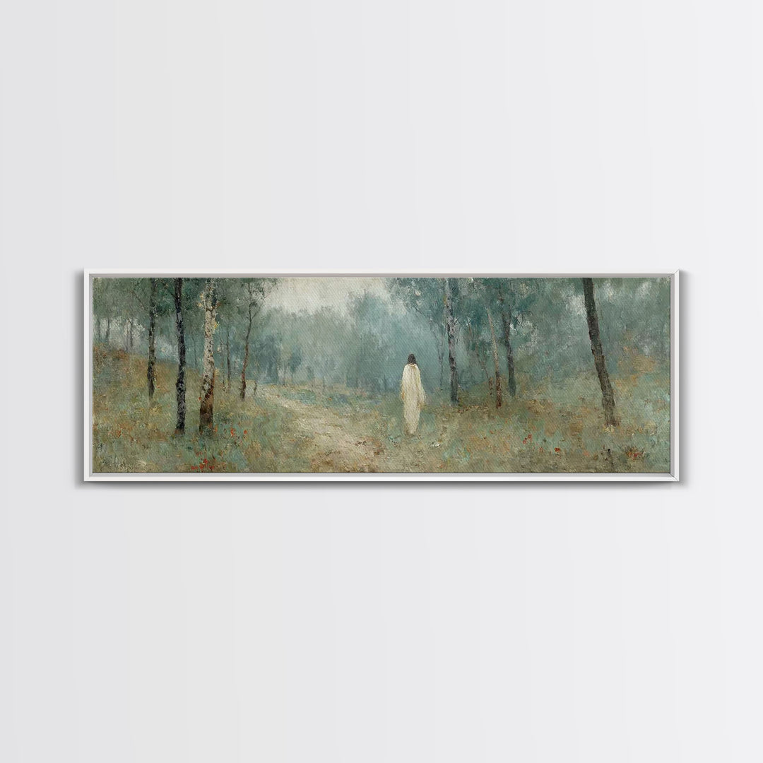 Forest Of Glory – Framed Canvas Print – Christian Wall Art – Panoramic Art – Jesus Painting – Christian Art Canvas – Modern Christian Art –