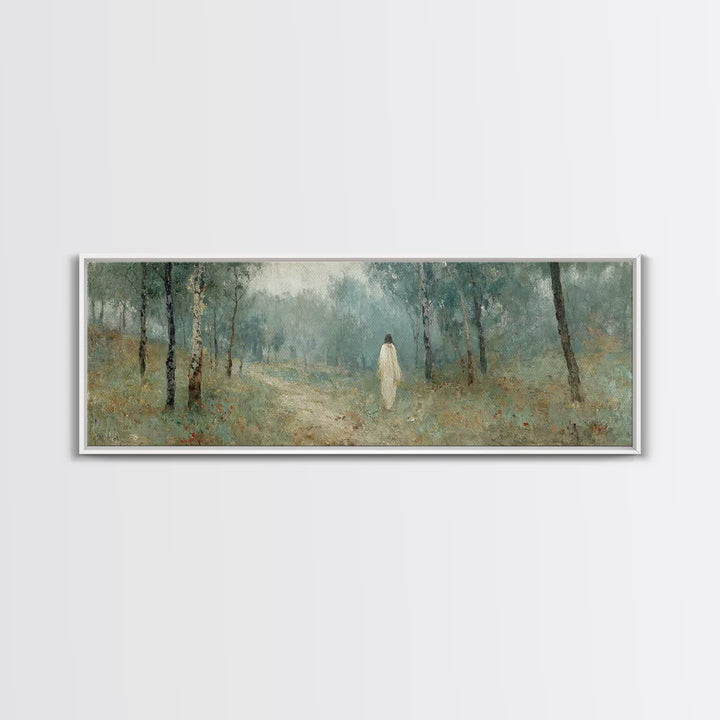 Forest Of Glory – Framed Canvas Print – Christian Wall Art – Panoramic Art – Jesus Painting – Christian Art Canvas – Modern Christian Art –