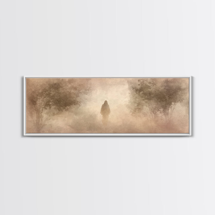 Quiet Divine Path | Framed Canvas Print | Panoramic Painting | Christian Wall Art | Christian Art Work | Subtle Christian Art | Large Chris