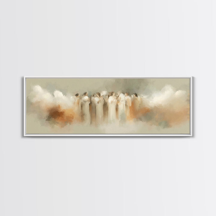 Heavenly Gathering – Framed Canvas Print – Christian Art – Panoramic Wall Art – Christian Art Prints – Christmas Art – Christian Decor For