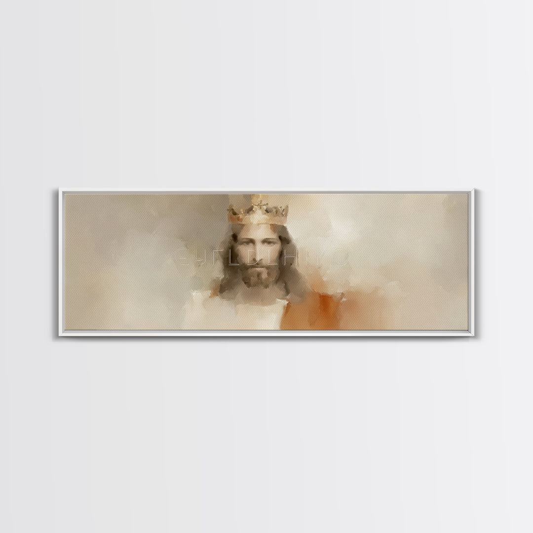 Eternal King Glory – Framed Canvas Print – Panoramic Wall Art – Christian Art Work – Jesus Painting – Christian Art Canvas – Large Christia