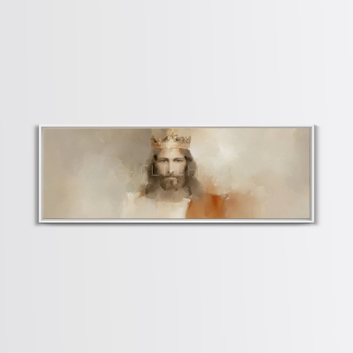 Eternal King Glory – Framed Canvas Print – Panoramic Wall Art – Christian Art Work – Jesus Painting – Christian Art Canvas – Large Christia