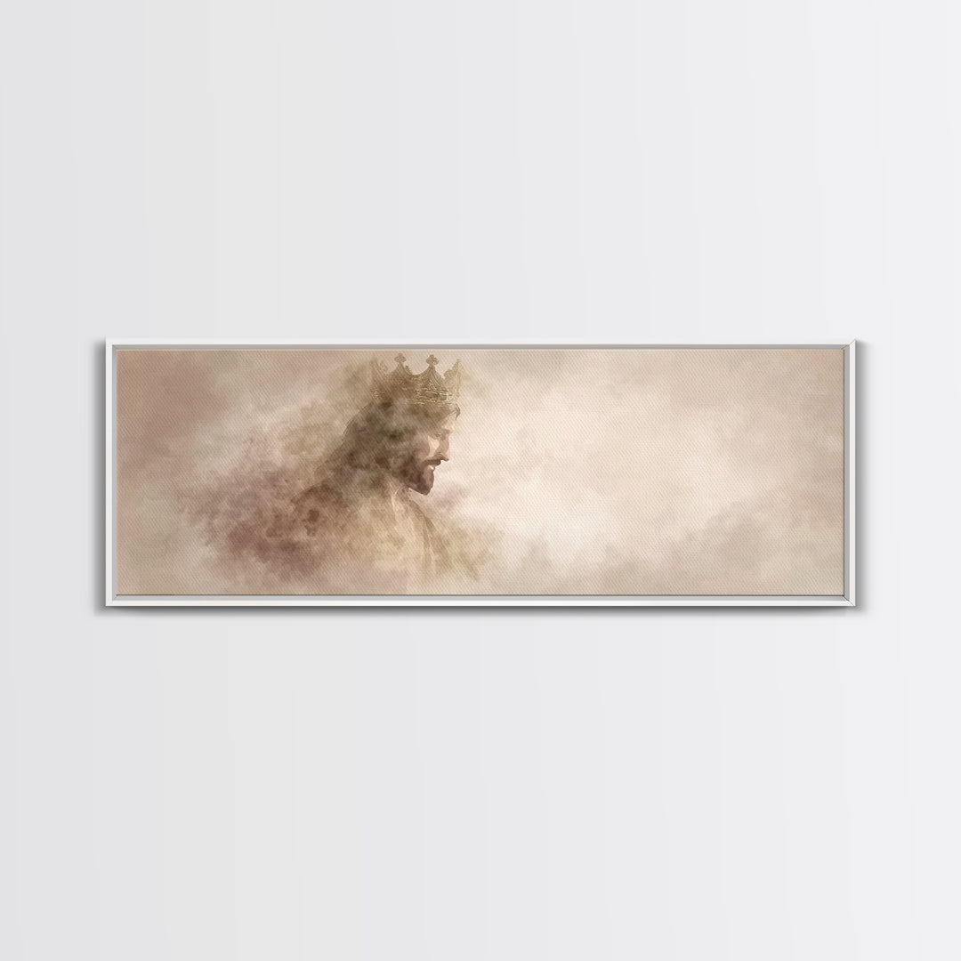 Silent Reverence, Framed Canvas Print, Christian Art Canvas, Christian Wall Art, Panoramic Wall Art, Christmas Art, Christian Gift