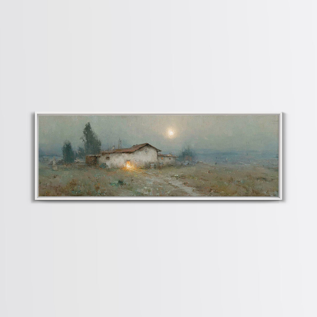 Quiet Bethlehem Glow | Framed Canvas Print | Panoramic Art | Christmas Wall Art | Christian Art Canvas | Christmas Art Prints | Christian D