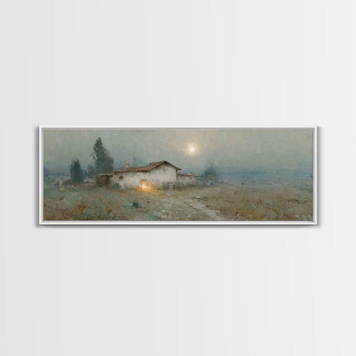 Quiet Bethlehem Glow | Framed Canvas Print | Panoramic Art | Christmas Wall Art | Christian Art Canvas | Christmas Art Prints | Christian D