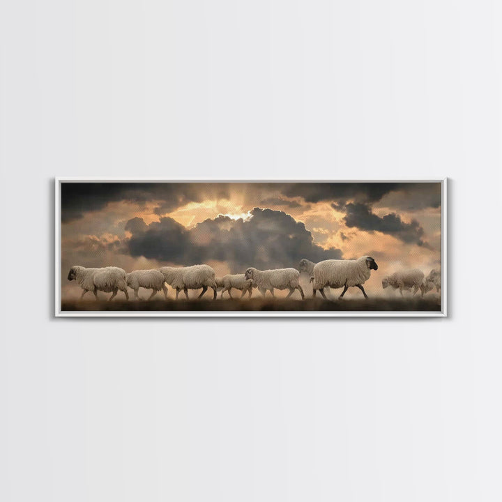 Fields Of Peace | Framed Canvas Print | Christian Wall Art | Panoramic Painting | Christian Art Canvas | Christian Christmas Art | Jesus Pa